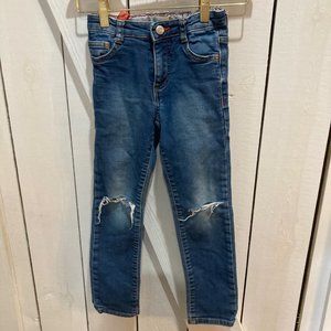 Mini boden adjustable jeans ripped knees 7 years